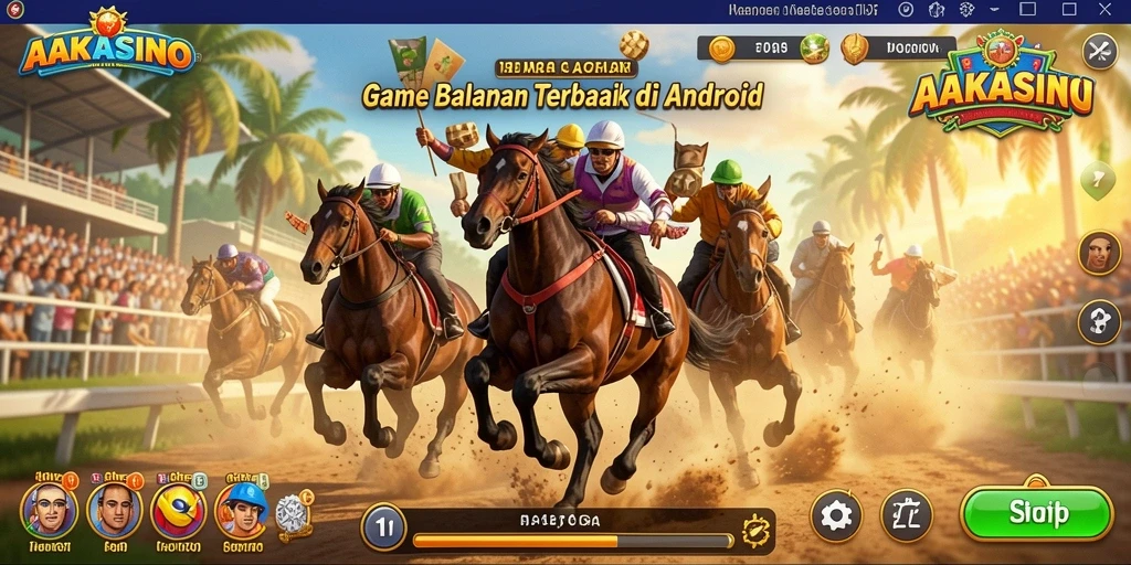 Tangkapan layar gameplay AAKASINO yang menampilkan balapan seru di malam hari.