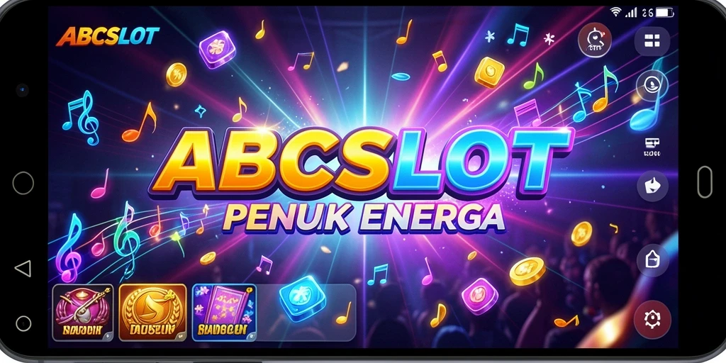 Tampilan gameplay <strong>ABCSLOT</strong> yang menakjubkan dengan efek musik.
