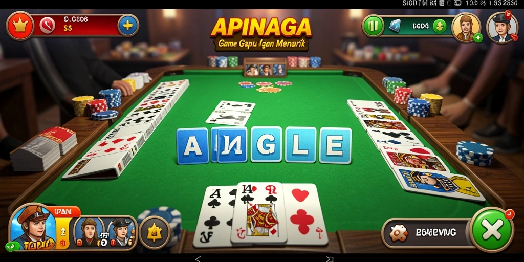 Screenshot gameplay APINAGA yang seru dalam permainan Gaple.