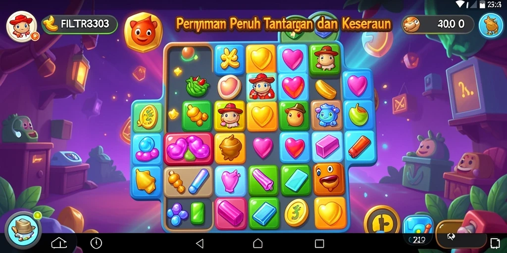 Gameplay menarik FILTER303 dalam aksi Match-3 yang penuh warna.