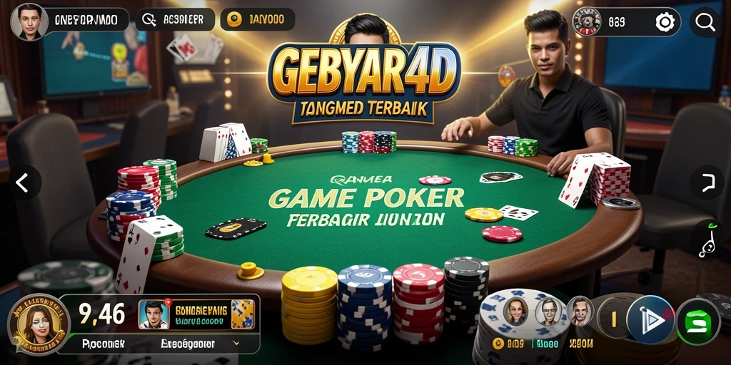 Tampilan gameplay menarik dalam GEBYAR4D yang menampilkan variasi permainan Poker.