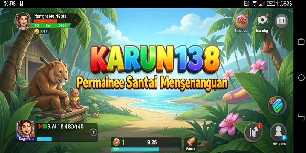 Tampilan gameplay menarik dengan karakter lucu di KARUN138.