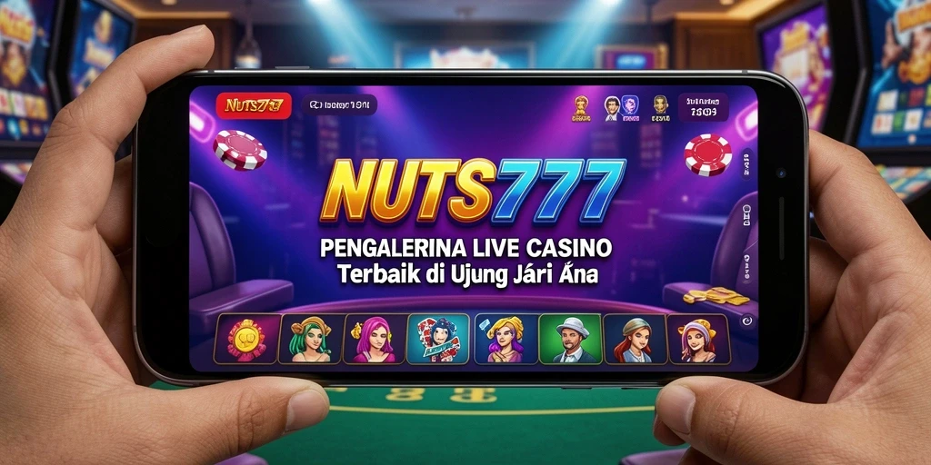 Gameplay NUTS777 menampilkan dealer langsung di kasino virtual.