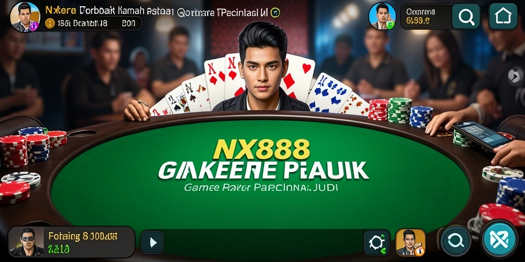 Tampilan gameplay Poker yang seru dan menarik di NX888.