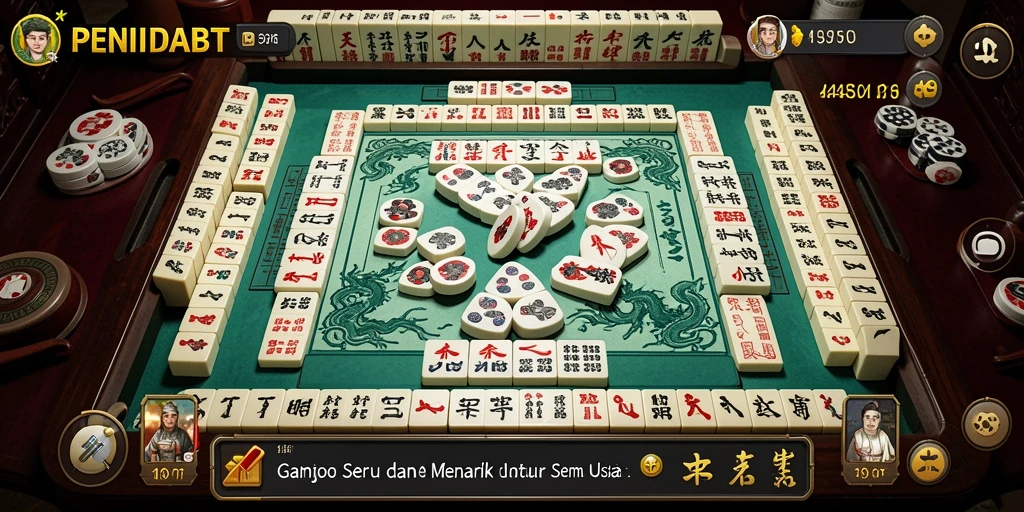 Tampilan menarik dari gameplay Mahjong di PENIDABET.