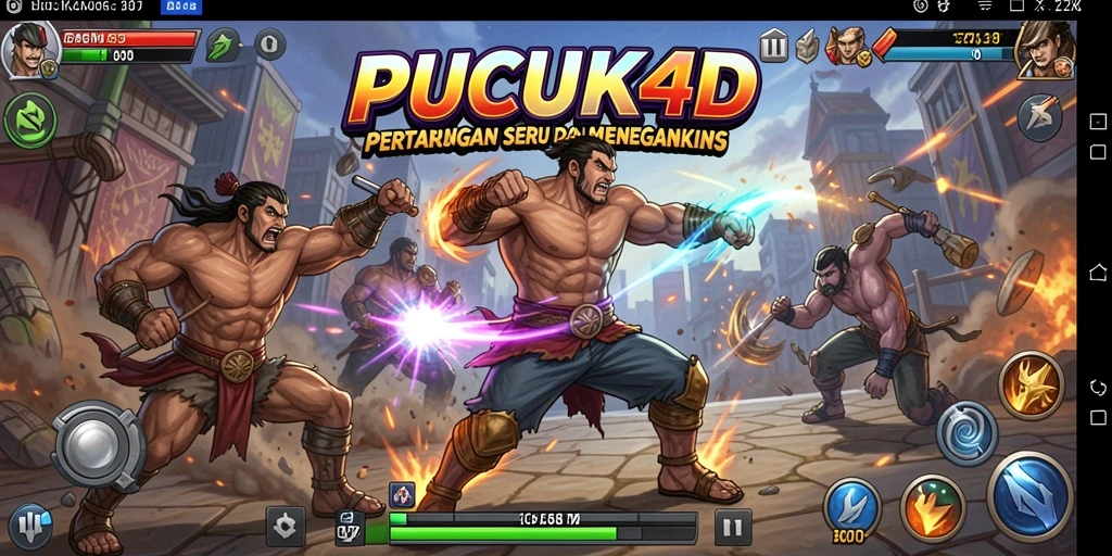 Tangkapan layar gameplay PUCUK4D menunjukkan pertempuran seru dengan kombinasi serangan yang dinamis.