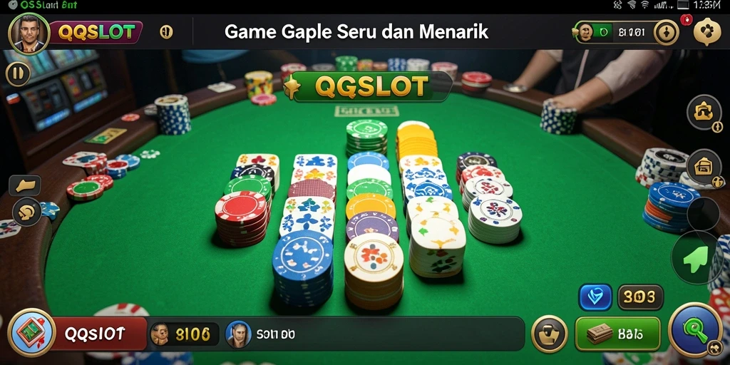Tampilan gameplay seru dari QQSLOT dengan fitur Gaple yang menarik.