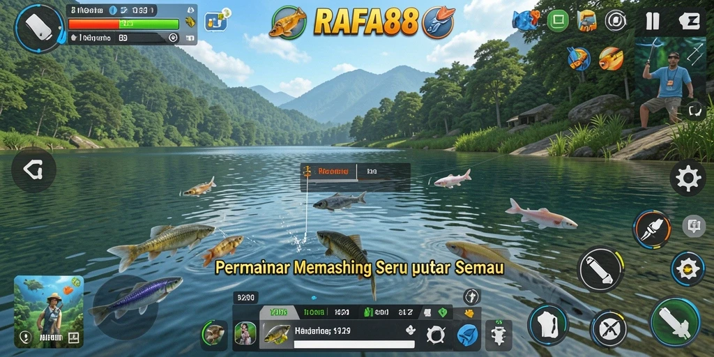 Tampilan menarik dari gameplay RAFA88 saat menangkap ikan besar.