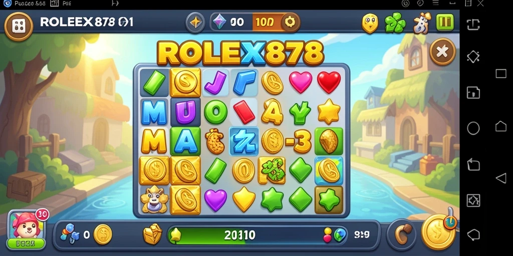 Screenshot utama menampilkan gameplay Match-3 yang penuh warna dan dinamis.