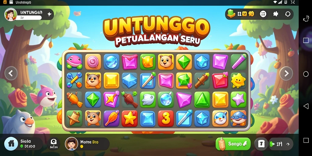 Screenshot gameplay UNTUNGGO dengan elemen Match-3 yang menarik.